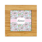 Wild Tulips Bamboo Trivet with Ceramic Tile Insert (Personalized)