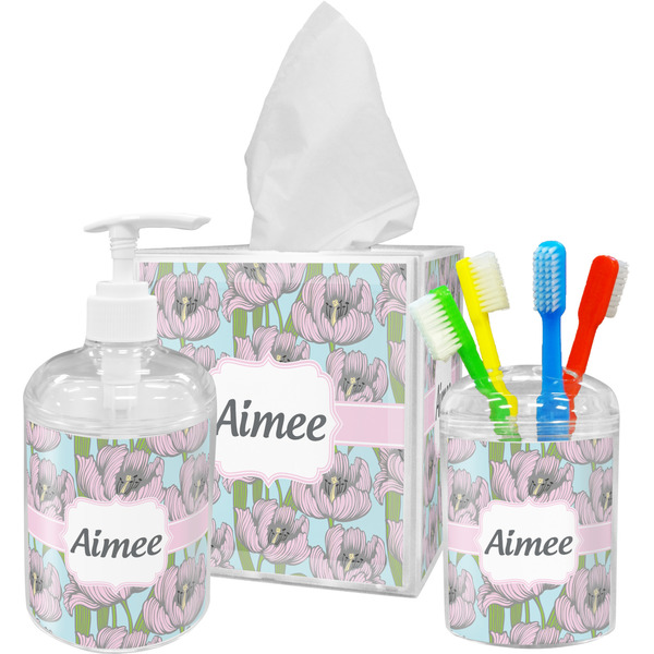 Wild Tulips Bathroom Accessories Set (Personalized)