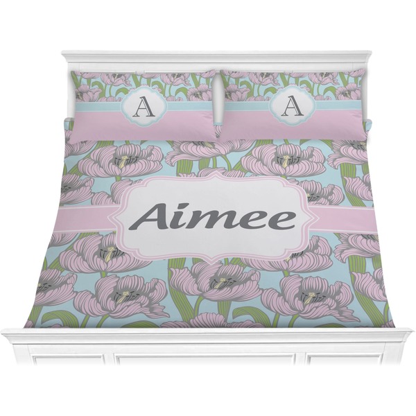 Custom Wild Tulips Comforter Set - King (Personalized)