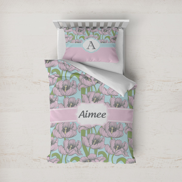 Custom Wild Tulips Duvet Cover Set - Twin (Personalized)