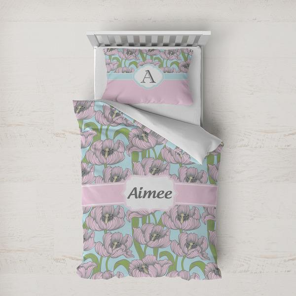 Custom Wild Tulips Duvet Cover Set - Twin XL (Personalized)