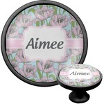 Wild Tulips Cabinet Knob (Black) (Personalized)