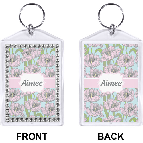 Wild Tulips Bling Keychain (Front + Back)