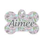 Wild Tulips Bone Shaped Dog ID Tag - Small (Personalized)