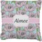 Wild Tulips Faux-Linen Throw Pillow 18" (Personalized)
