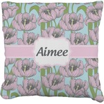 Wild Tulips Faux-Linen Throw Pillow 26" (Personalized)