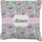 Wild Tulips Faux-Linen Throw Pillow (Personalized)