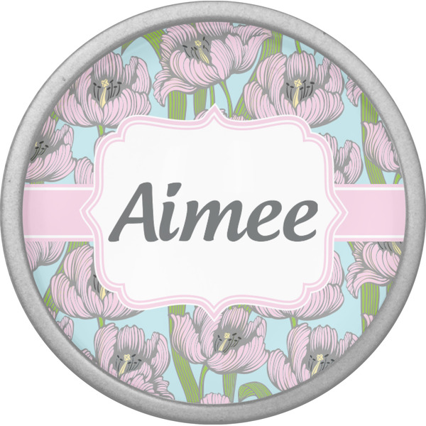 Wild Tulips Cabinet Knob - Nickel - Front