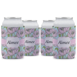 Wild Tulips Can Cooler (12 oz) - Set of 4 w/ Name or Text