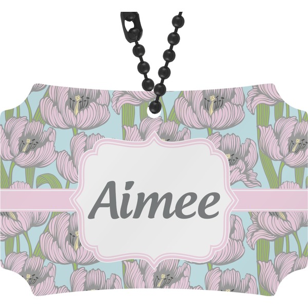 Custom Wild Tulips Rear View Mirror Ornament (Personalized)