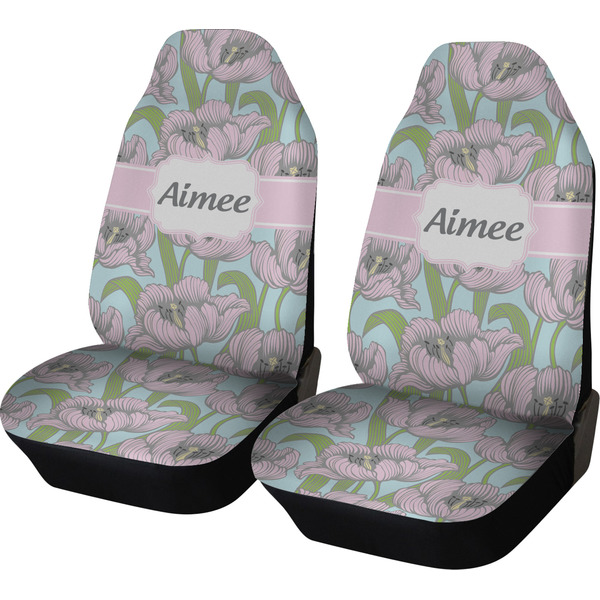 Custom Wild Tulips Car Seat Covers (Set of Two) (Personalized)