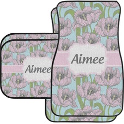 Wild Tulips Car Floor Mats Set - 2 Front & 2 Back (Personalized)