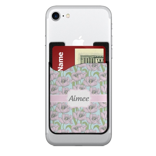 Custom Wild Tulips 2-in-1 Cell Phone Credit Card Holder & Screen Cleaner (Personalized)
