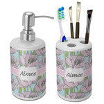 Wild Tulips Ceramic Bathroom Accessories Set (Personalized)