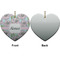 Wild Tulips Ceramic Flat Ornament - Heart Front & Back (APPROVAL)