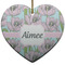 Wild Tulips Ceramic Flat Ornament - Heart (Front)