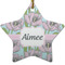 Wild Tulips Star Ceramic Ornament w/ Name or Text