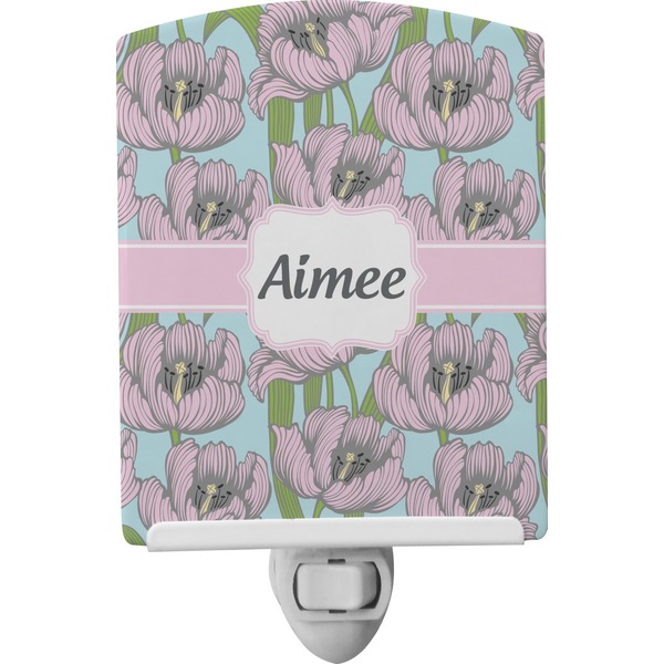 Custom Wild Tulips Ceramic Night Light (Personalized)