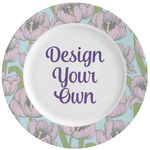 Wild Tulips Ceramic Dinner Plates (Set of 4) (Personalized)