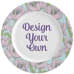 Wild Tulips Ceramic Dinner Plates (Set of 4) (Personalized)