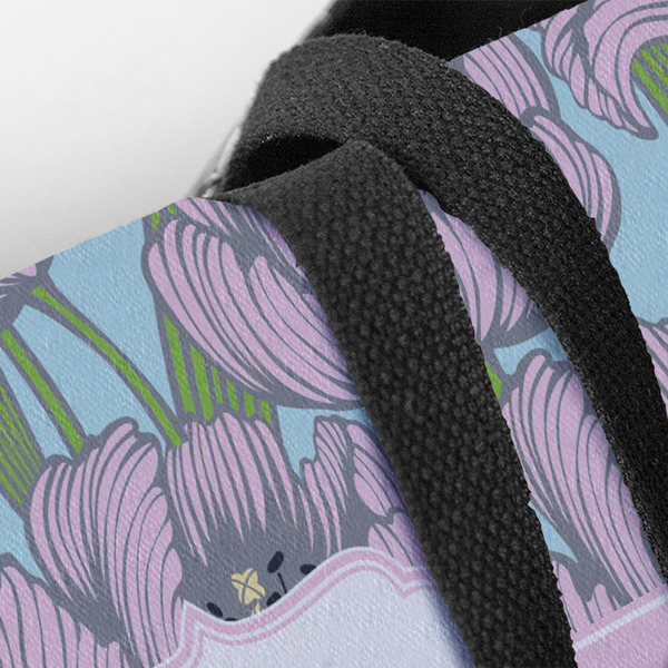 Wild Tulips Closeup of Tote w/Black Handles