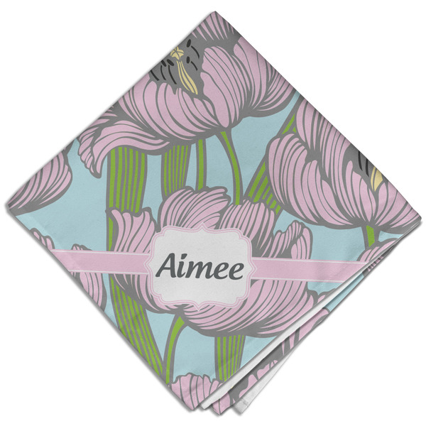 Wild Tulips Cloth Napkins - Personalized Dinner (Folded Four Corners)