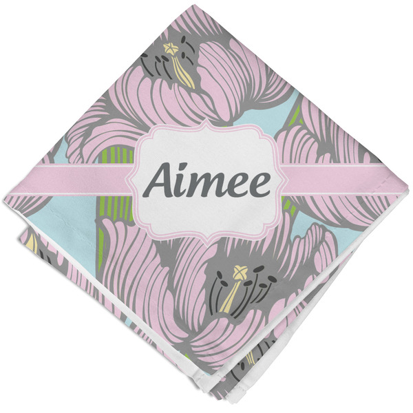Custom Wild Tulips Cloth Napkin w/ Name or Text