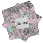 Wild Tulips Cloth Cocktail Napkins - Set of 4 w/ Name or Text
