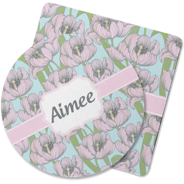 Custom Wild Tulips Rubber Backed Coaster (Personalized)