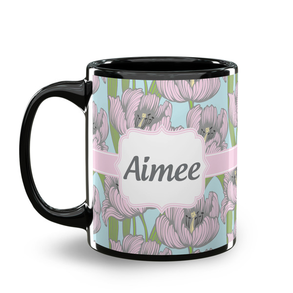 Wild Tulips Coffee Mug - 11 oz - Black