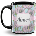 Wild Tulips 11 Oz Coffee Mug - Black (Personalized)
