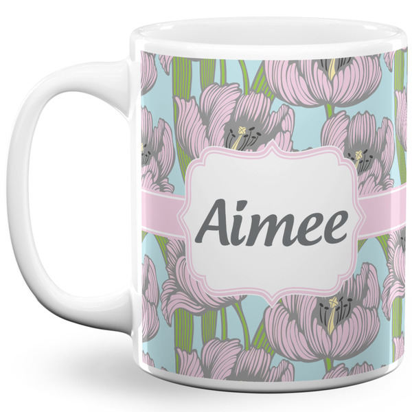 Custom Wild Tulips 11 Oz Coffee Mug - White (Personalized)