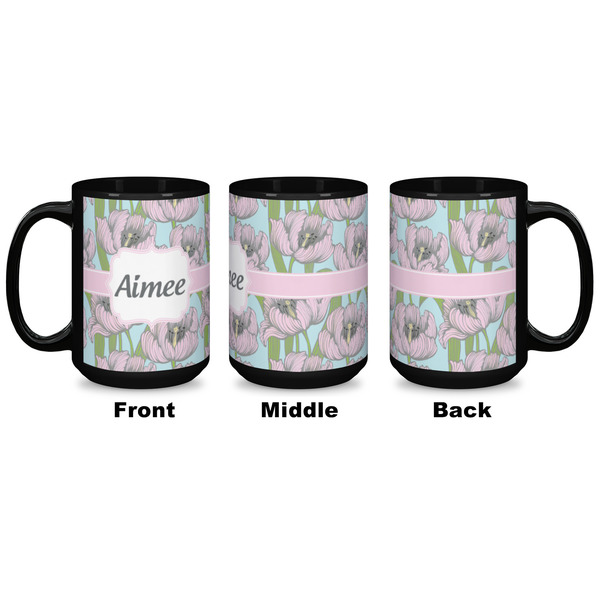 Wild Tulips Coffee Mug - 15 oz - Black APPROVAL