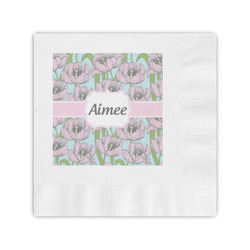 Wild Tulips Coined Cocktail Napkins (Personalized)