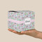 Wild Tulips Cube Favor Gift Box - On Hand - Scale View