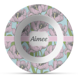 Wild Tulips Plastic Bowl - Microwave Safe - Composite Polymer (Personalized)