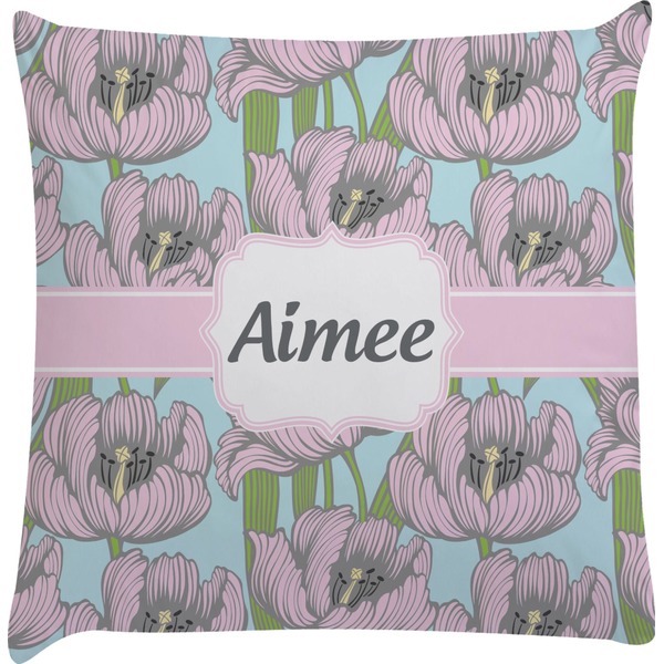 Custom Wild Tulips Decorative Pillow Case (Personalized)