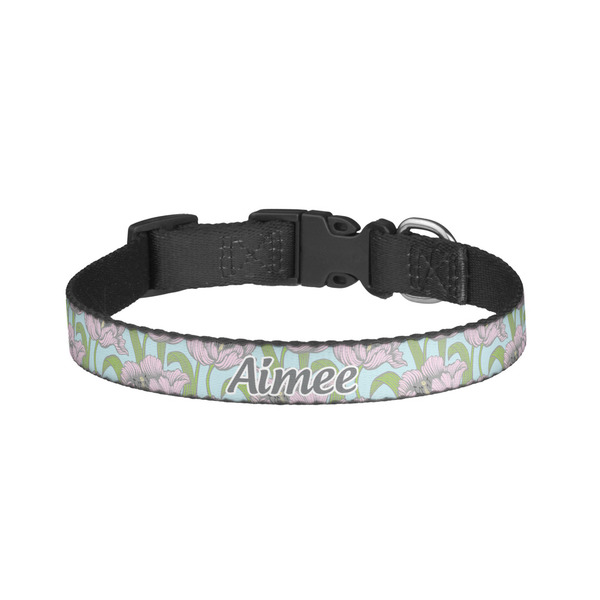 Custom Wild Tulips Dog Collar - Large (Personalized)
