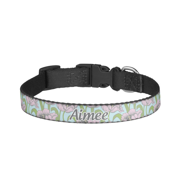 Custom Wild Tulips Dog Collar - Small (Personalized)