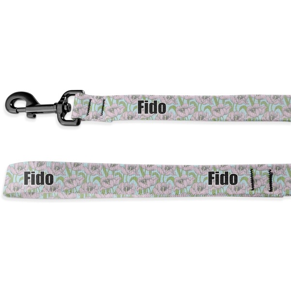 Custom Wild Tulips Deluxe Dog Leash - 4 ft (Personalized)