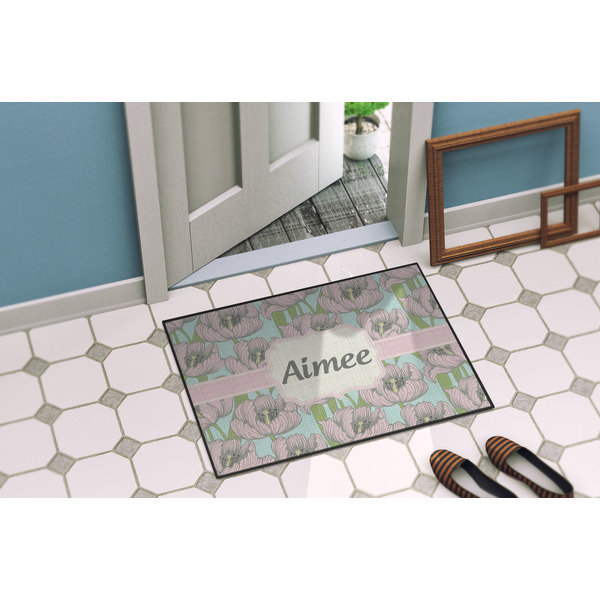 Wild Tulips Door Mat Lifestyle