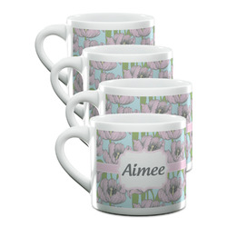 Wild Tulips Double Shot Espresso Cups - Set of 4 (Personalized)