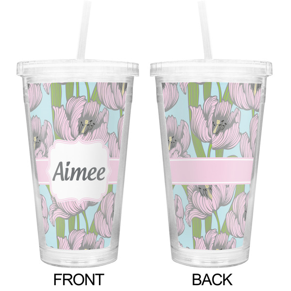 Wild Tulips Double Wall Tumbler with Straw - Approval