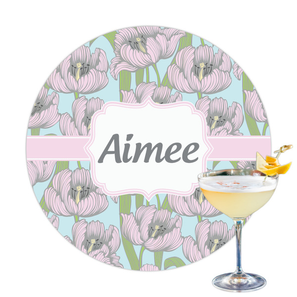 Custom Wild Tulips Printed Drink Topper (Personalized)