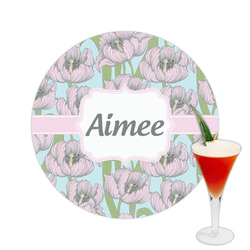 Wild Tulips Printed Drink Topper -  2.5" (Personalized)