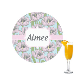 Wild Tulips Printed Drink Topper - 2.15" (Personalized)