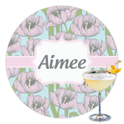 Wild Tulips Printed Drink Topper - 3.5" (Personalized)
