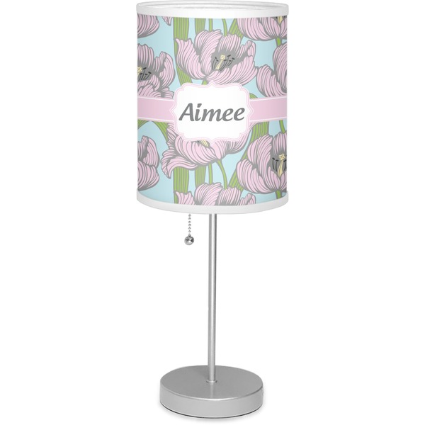 Custom Wild Tulips 7" Drum Lamp with Shade (Personalized)