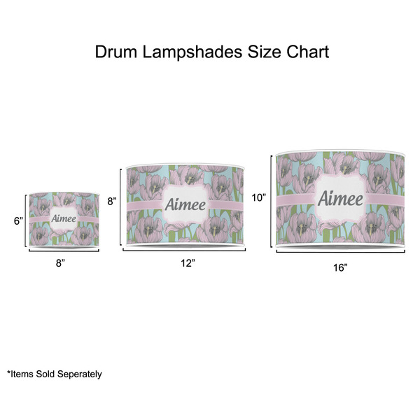 Wild Tulips Drum Lampshades - Sizing Chart