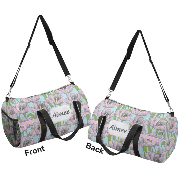 Wild Tulips Duffle bag small front and back sides